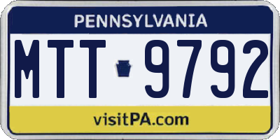 PA license plate MTT9792