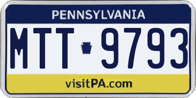 PA license plate MTT9793