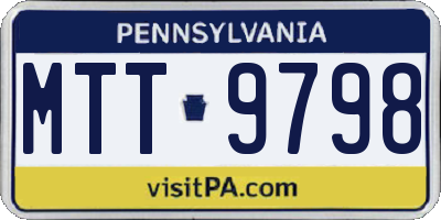 PA license plate MTT9798