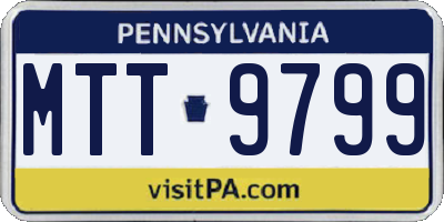 PA license plate MTT9799