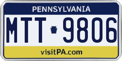 PA license plate MTT9806