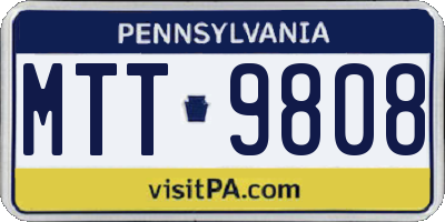PA license plate MTT9808