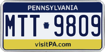 PA license plate MTT9809