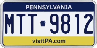 PA license plate MTT9812