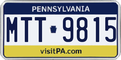 PA license plate MTT9815