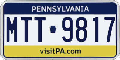 PA license plate MTT9817