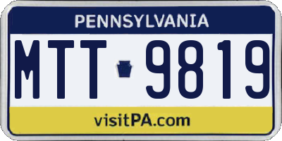 PA license plate MTT9819