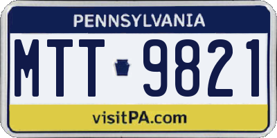 PA license plate MTT9821