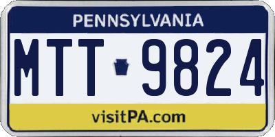 PA license plate MTT9824