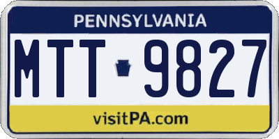 PA license plate MTT9827