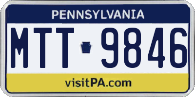 PA license plate MTT9846
