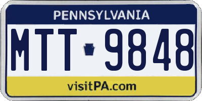 PA license plate MTT9848