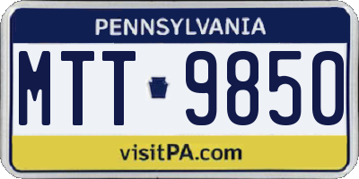 PA license plate MTT9850