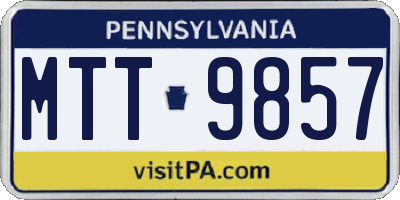 PA license plate MTT9857