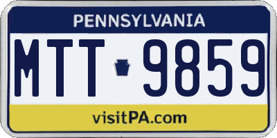 PA license plate MTT9859