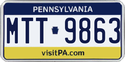 PA license plate MTT9863