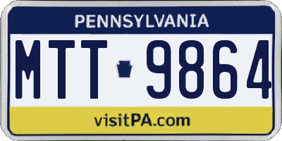 PA license plate MTT9864