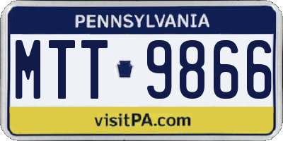 PA license plate MTT9866