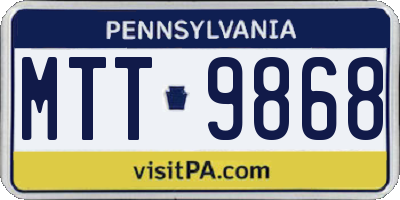 PA license plate MTT9868