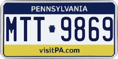PA license plate MTT9869