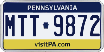 PA license plate MTT9872