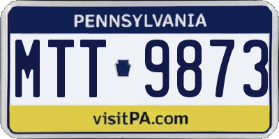 PA license plate MTT9873