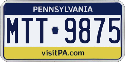 PA license plate MTT9875
