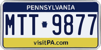 PA license plate MTT9877