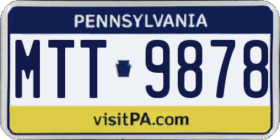 PA license plate MTT9878