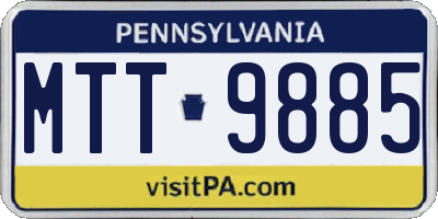 PA license plate MTT9885