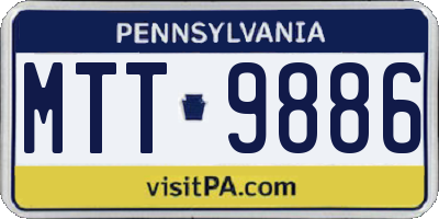 PA license plate MTT9886