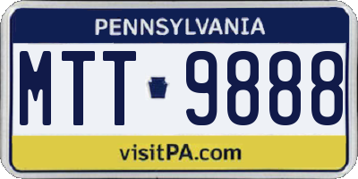 PA license plate MTT9888