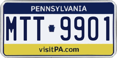 PA license plate MTT9901