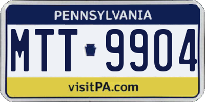 PA license plate MTT9904