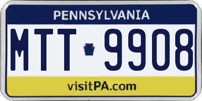 PA license plate MTT9908