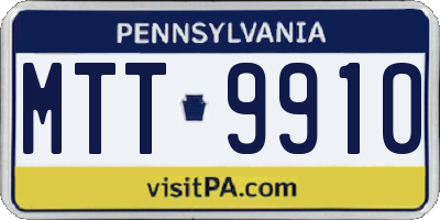 PA license plate MTT9910