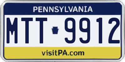 PA license plate MTT9912
