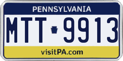 PA license plate MTT9913