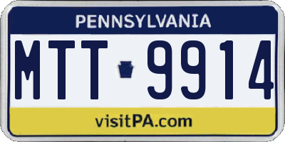 PA license plate MTT9914