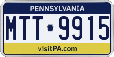 PA license plate MTT9915