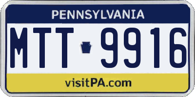 PA license plate MTT9916