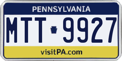 PA license plate MTT9927