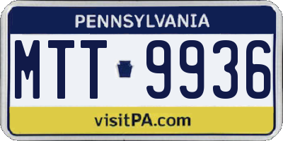 PA license plate MTT9936