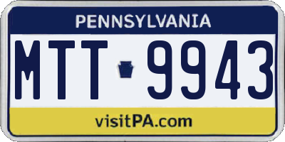 PA license plate MTT9943