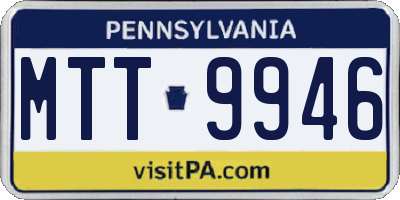 PA license plate MTT9946