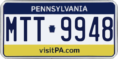 PA license plate MTT9948