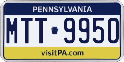 PA license plate MTT9950