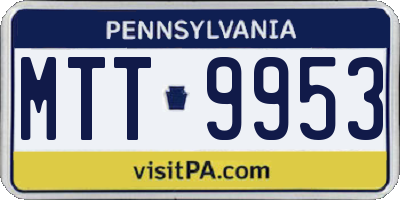 PA license plate MTT9953