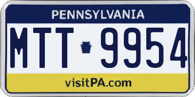 PA license plate MTT9954