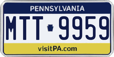 PA license plate MTT9959